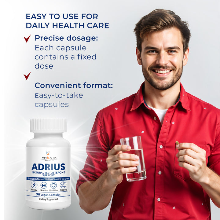 ADRIUS – Testosterone Booster for Men – 90 Capsules (Copy) Ananta Medicare