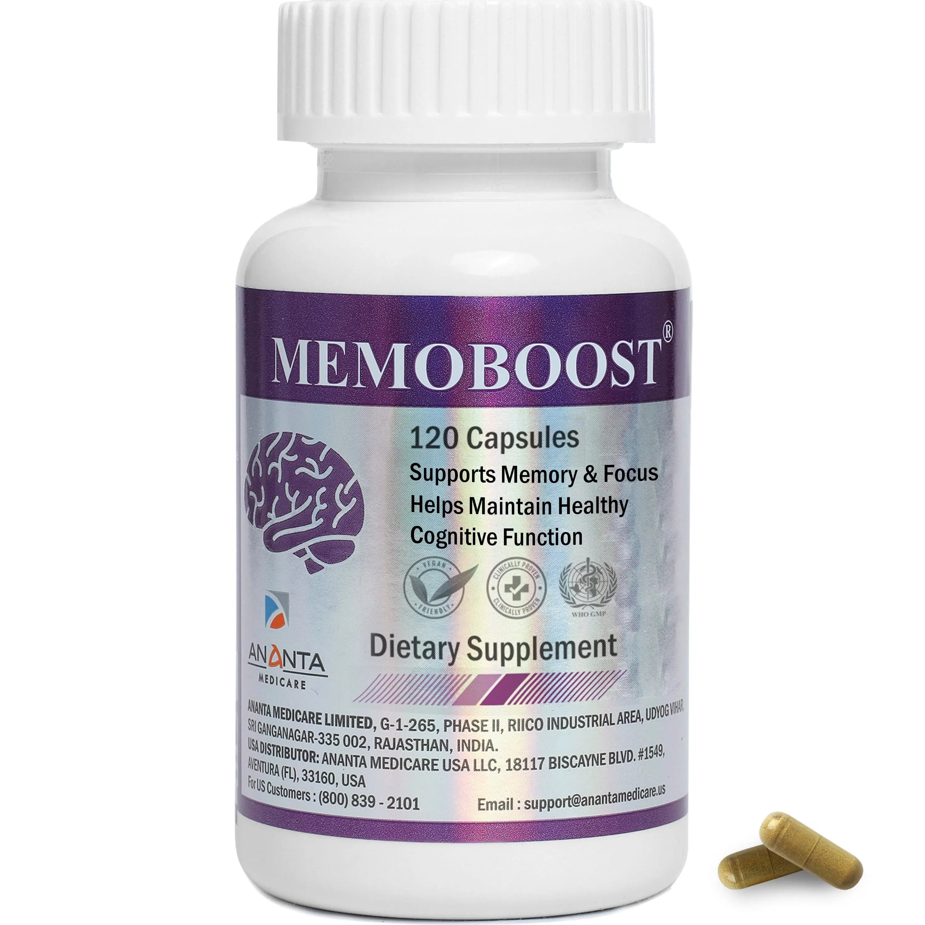 Memory Supplement – Natural Brain Booster for Focus & Clarity – Ananta H&B
