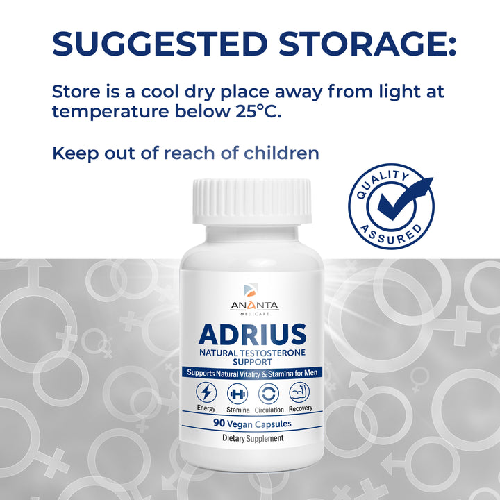 ADRIUS – Testosterone Booster for Men – 90 Capsules (Copy) Ananta Medicare