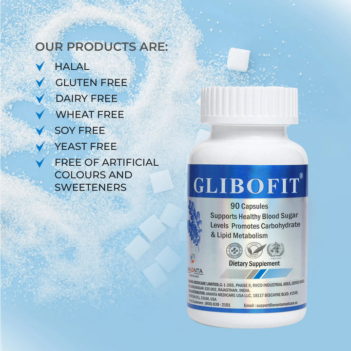 GLIBOFIT – Healthy Carb & Fat Metabolism Support, 90 Vegan Caps Ananta Medicare