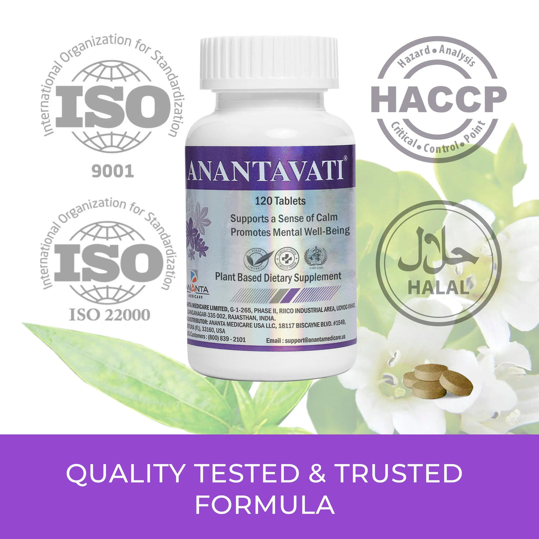 ANANTAVATI – Bacopa Sleep & Stress Relief Support, 120 Veg Tablets Ananta Medicare