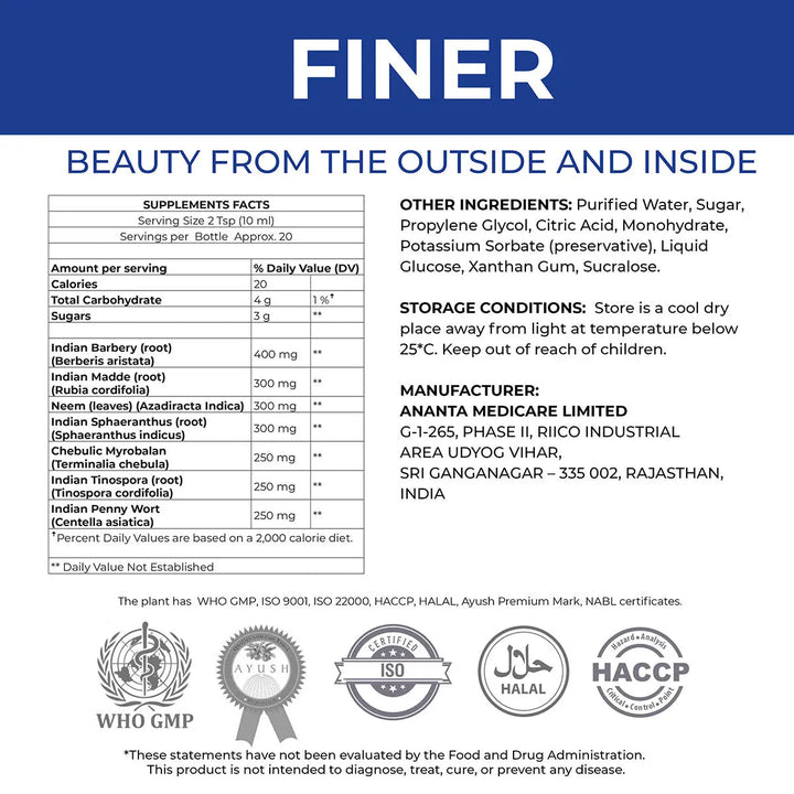 FINER - Skin Health, Acne Care (200mL) - Ananta H&B